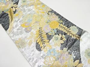 流水華蝶文織り出し　振袖用袋帯